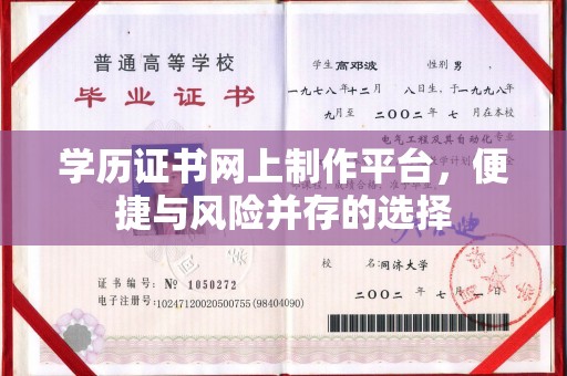 从江学历证书网上制作平台，便捷与风险并存的选择